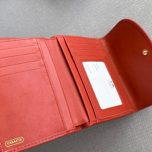 Coach Madison Flap Leather Wallet with Gold Accents - Picture 6 of 7